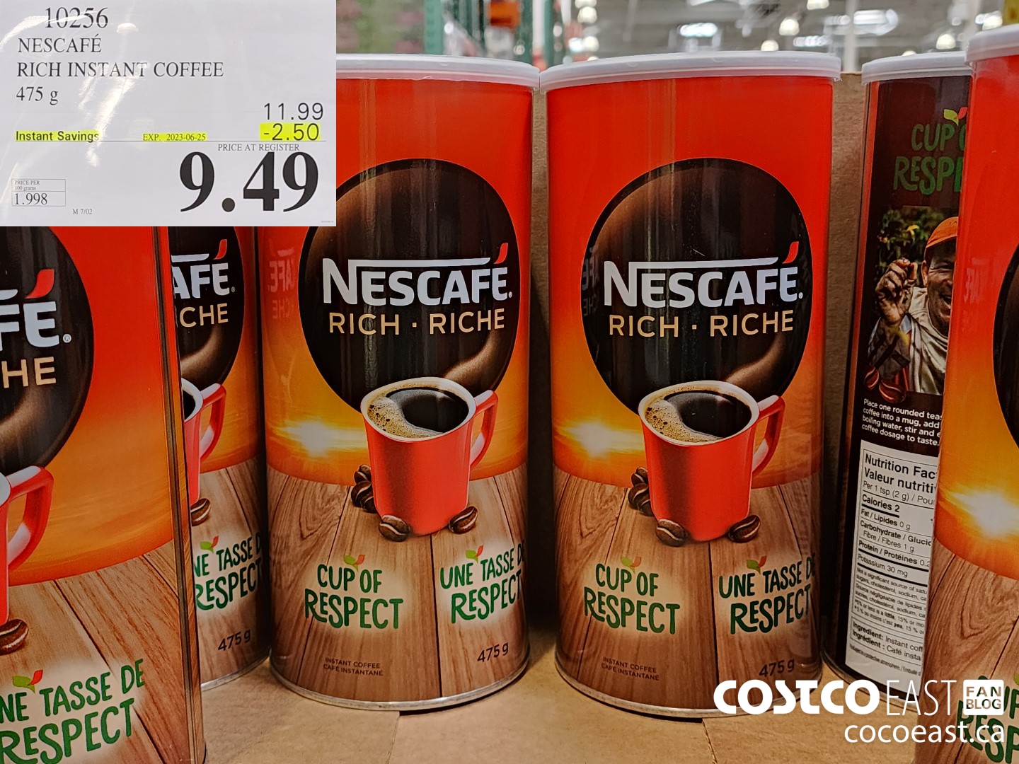 10256 NESCAFE RICH INSTANT COFFEE 475 G ($2.50 INSTANT SAVINGS EXPIRES ON 2023-06-25) $9.49