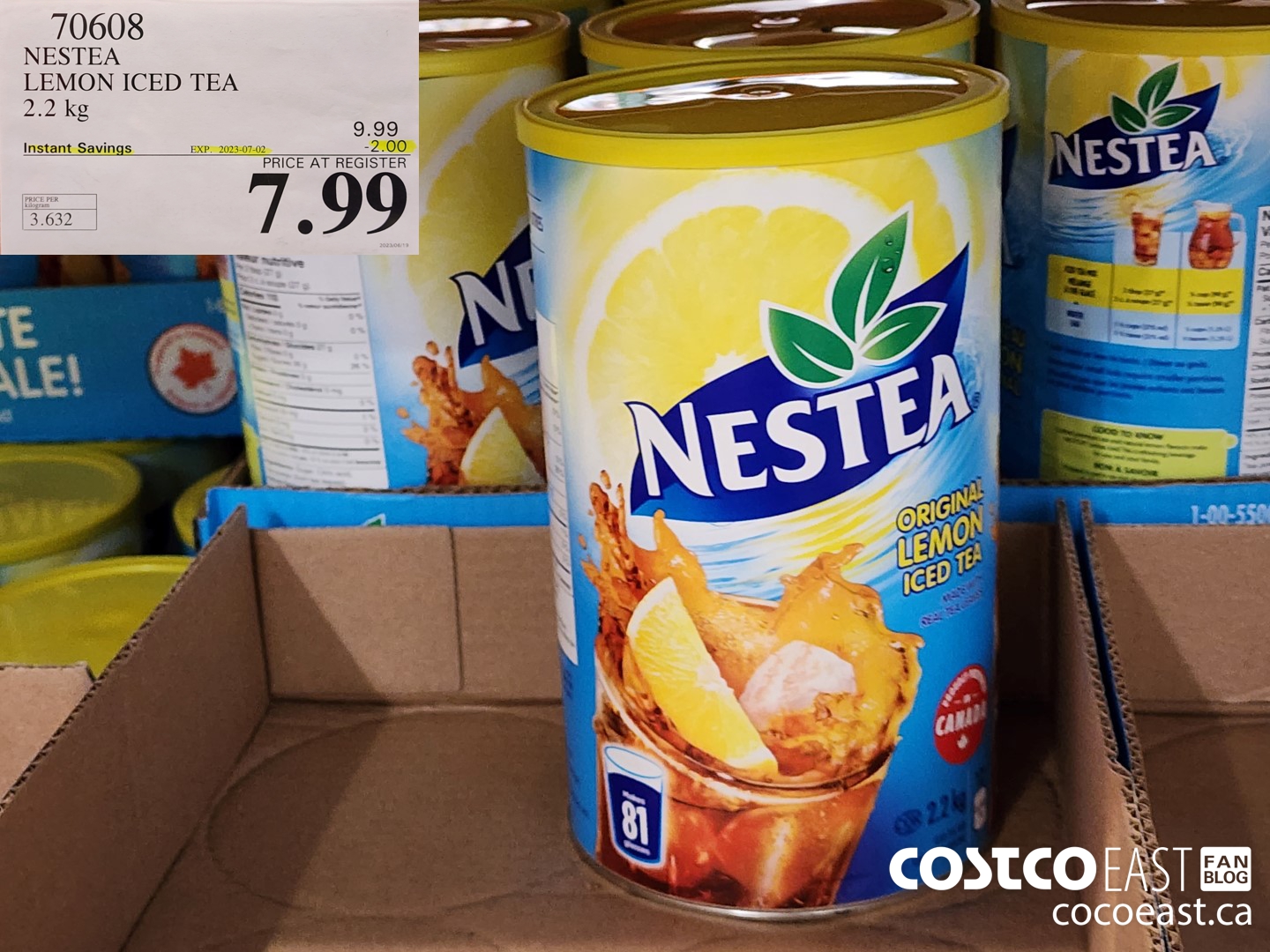 70608 NESTEA LEMON ICED TEA 2.2 KG ($2.00 INSTANT SAVINGS EXPIRES ON 2023-07-02) $7.99