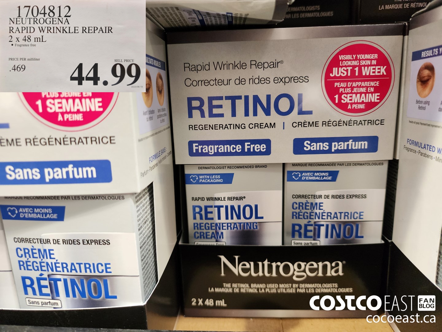 1704812 NEUTROGENA RAPID WRINKLE REPAIR 2 x 48 mL $44.99