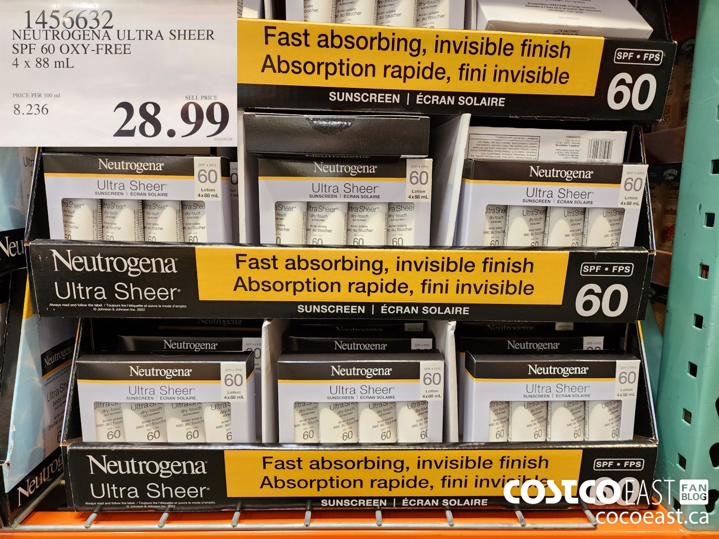 1456632 NEUTROGENA ULTRA SHEER SPF 60 OXY-FREE 4x 88 mL $28.99