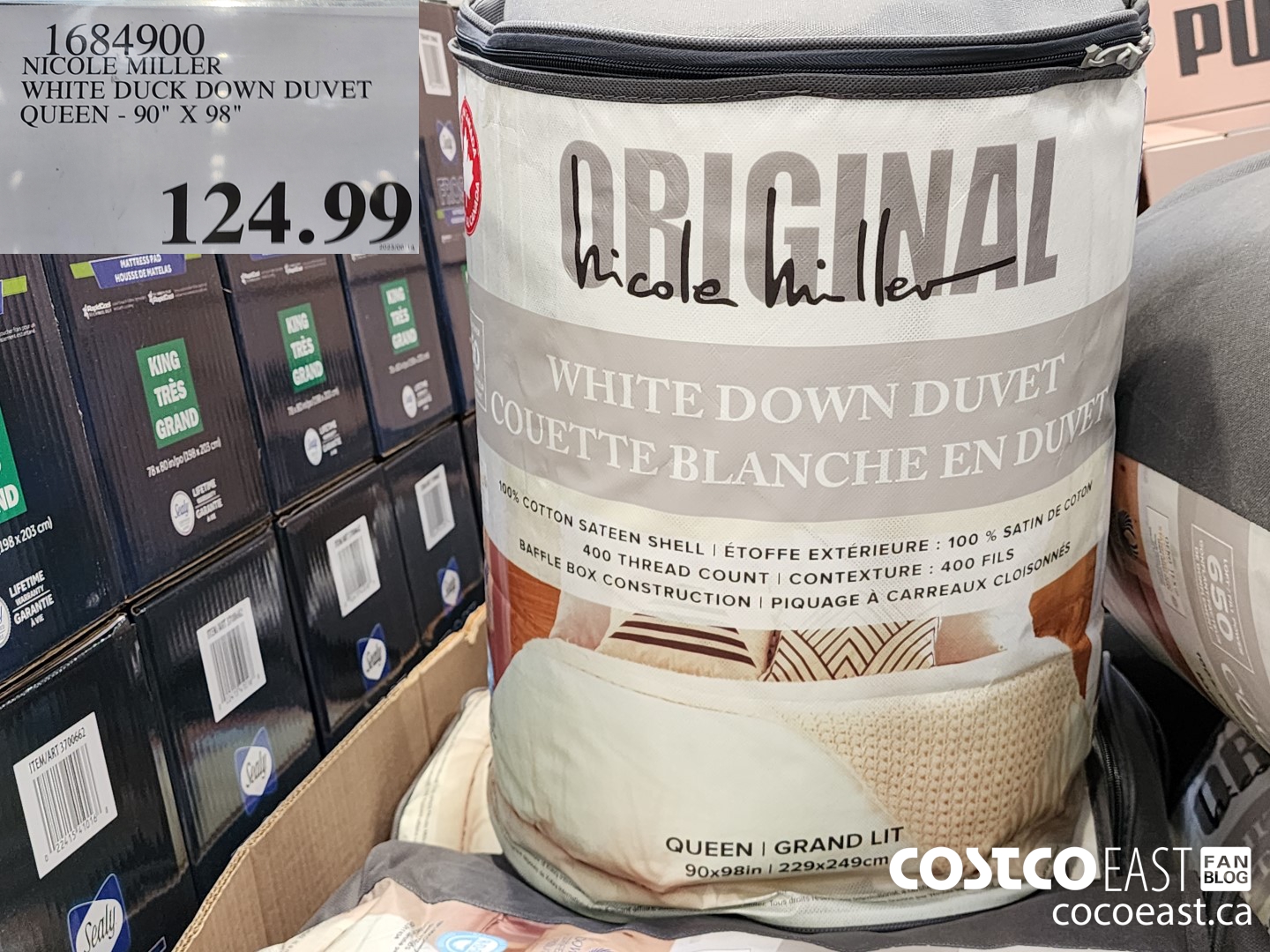 1684900 NICOLE MILLER WHITE DUCK DOWN DUVET QUEEN - 90