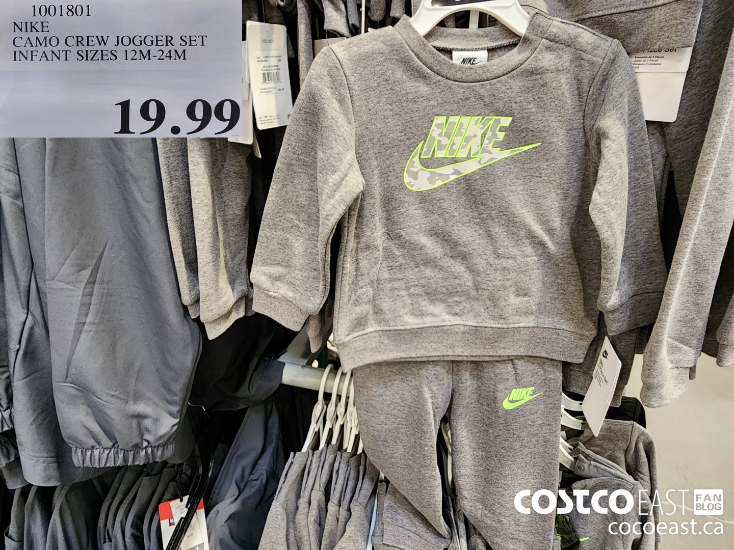 1001801 NIKE CAMO CREW JOGGER SET INFANT SIZES 12M-24M $19.99