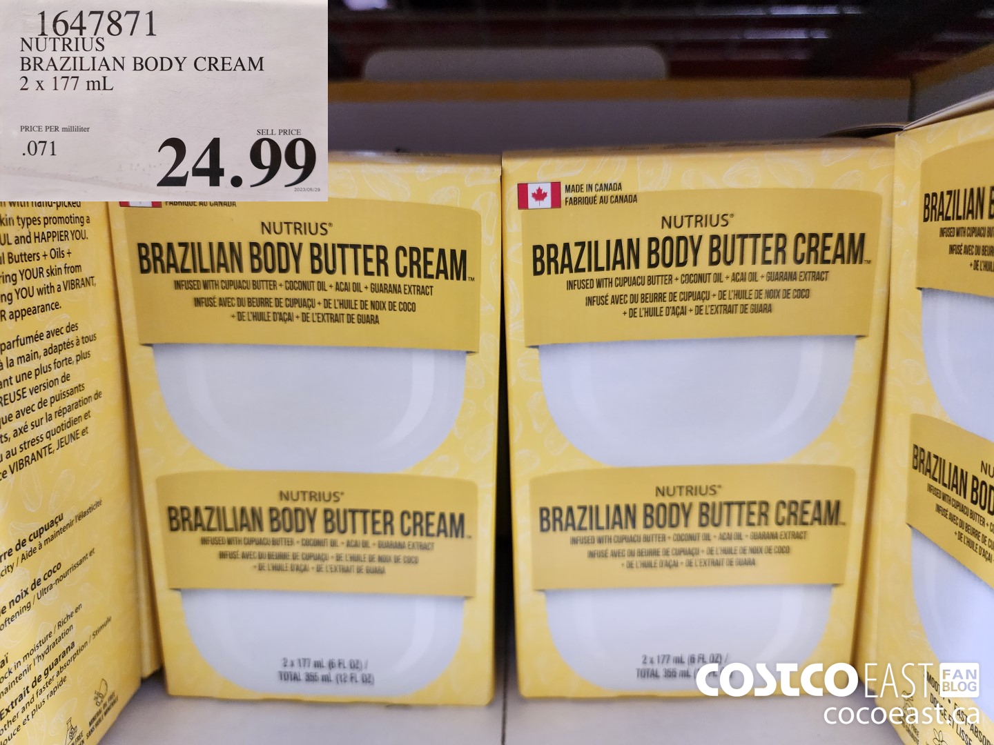 1647871 NUTRIUS BRAZILIAN BODY CREAM 2 X 177ML $24.99