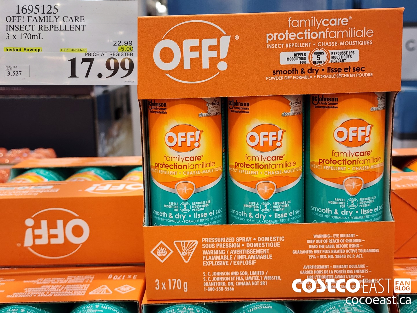 1695125 OFF! FAMILY CARE INSECT REPELLENT 3 x 170ml ($5.00 INSTANT SAVINGS EXPIRES ON 2023-06-18) $17.99