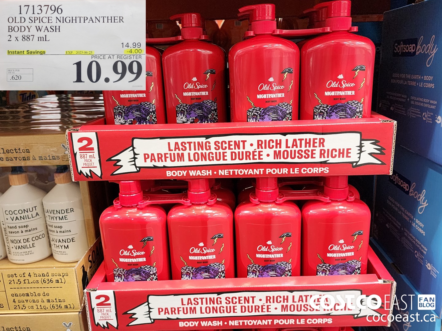 1713796 OLD SPICE NIGHTPANTHER BODY WASH 2 x 887 mL ($4.00 INSTANT SAVINGS EXPIRES ON 2023-06-25) $10.99