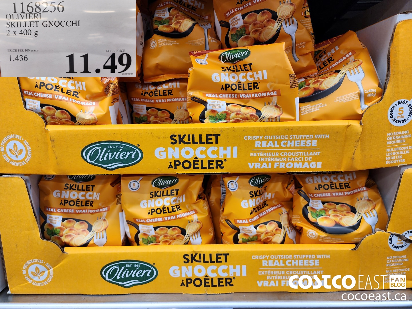 1168256 OLIVIERI SKILLET GNOCCHI 2 x 400 G $11.49