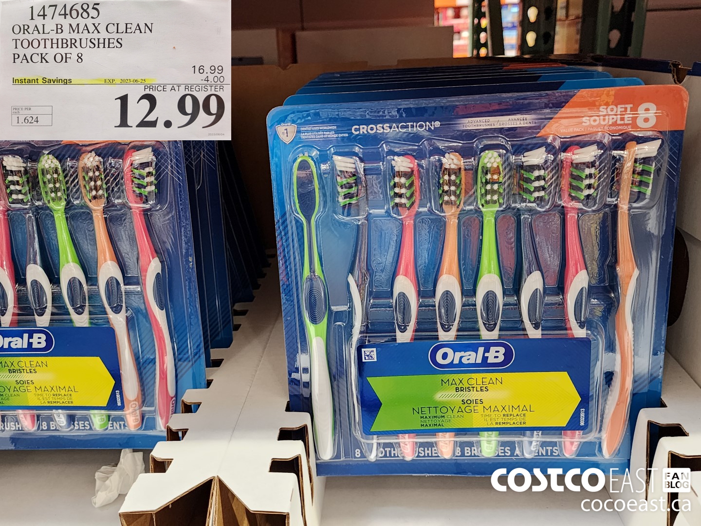 1474685 ORAL-B MAX CLEAN TOOTHBRUSHES PACK OF 8 ($4.00 INSTANT SAVINGS EXPIRES ON 2023-06-25) $12.99