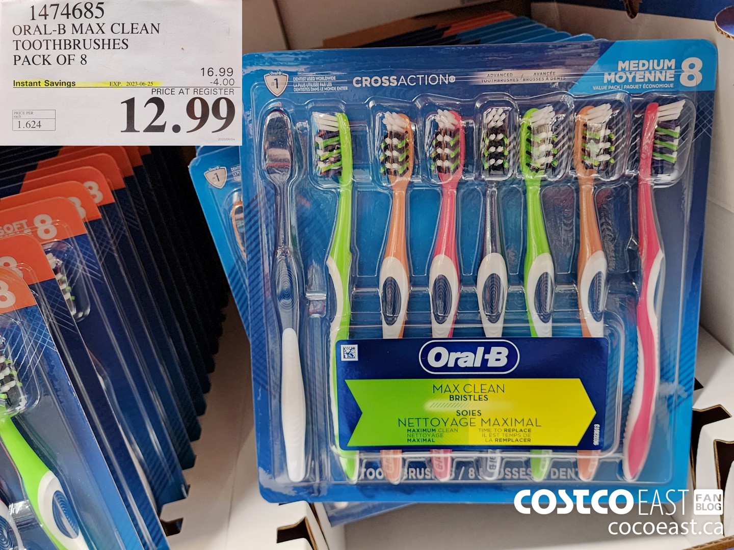 1474685 ORAL-B MAX CLEAN TOOTHBRUSHES PACK OF 8 ($4.00 INSTANT SAVINGS EXPIRES ON 2023-06-25) $12.99