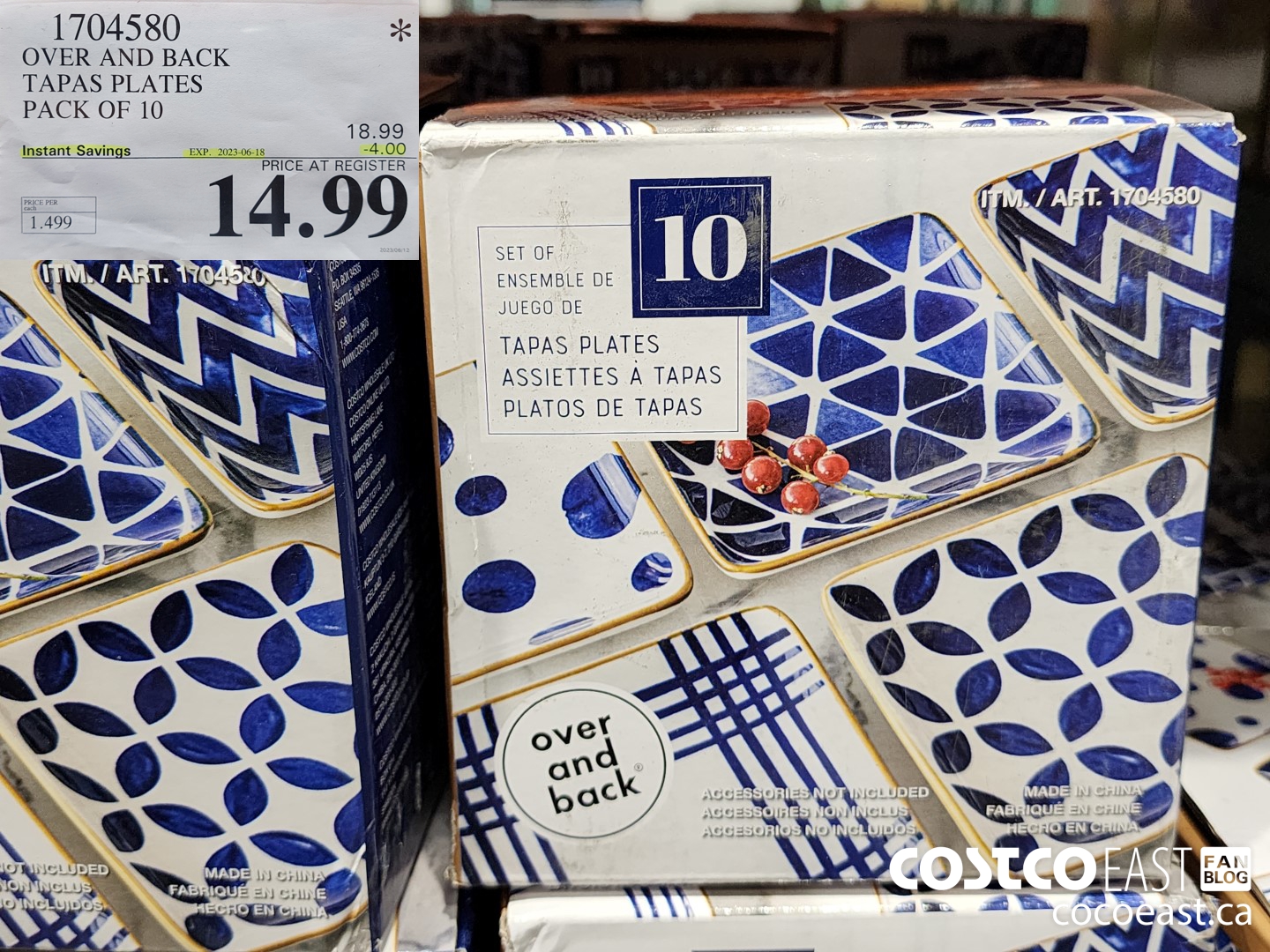 1704580 OVER AND BACK TAPAS PLATES PACK OF 10 ($4.00 INSTANT SAVINGS EXPIRES ON 2023-06-18) $14.99