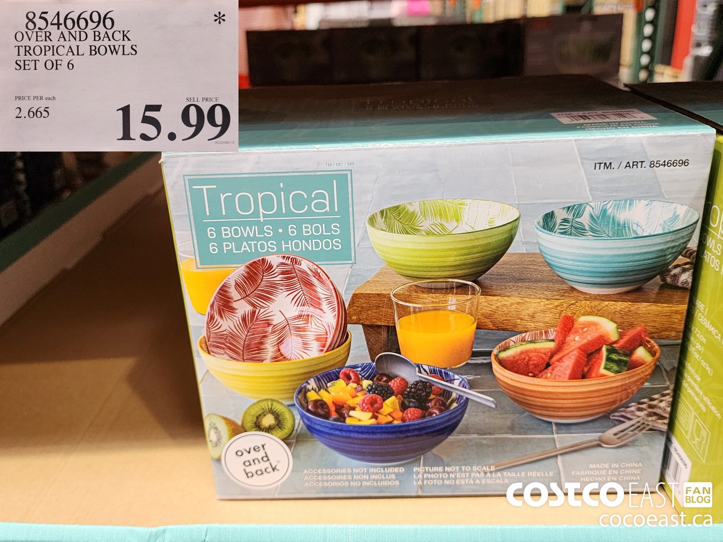 8546696 OVER AND BACK TROPICAL BOWLS SET OF 6 $15.99