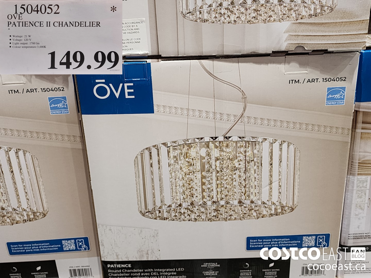 1504052 OVE PATIENCE II CHANDELIER $149.99
