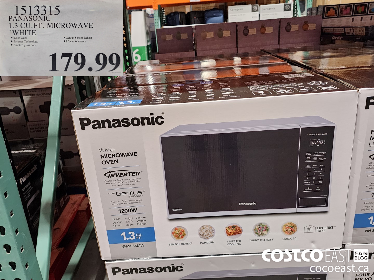 1513315 PANASONIC 1.3 CU.FT. MICROWAVE WHITE $179.99