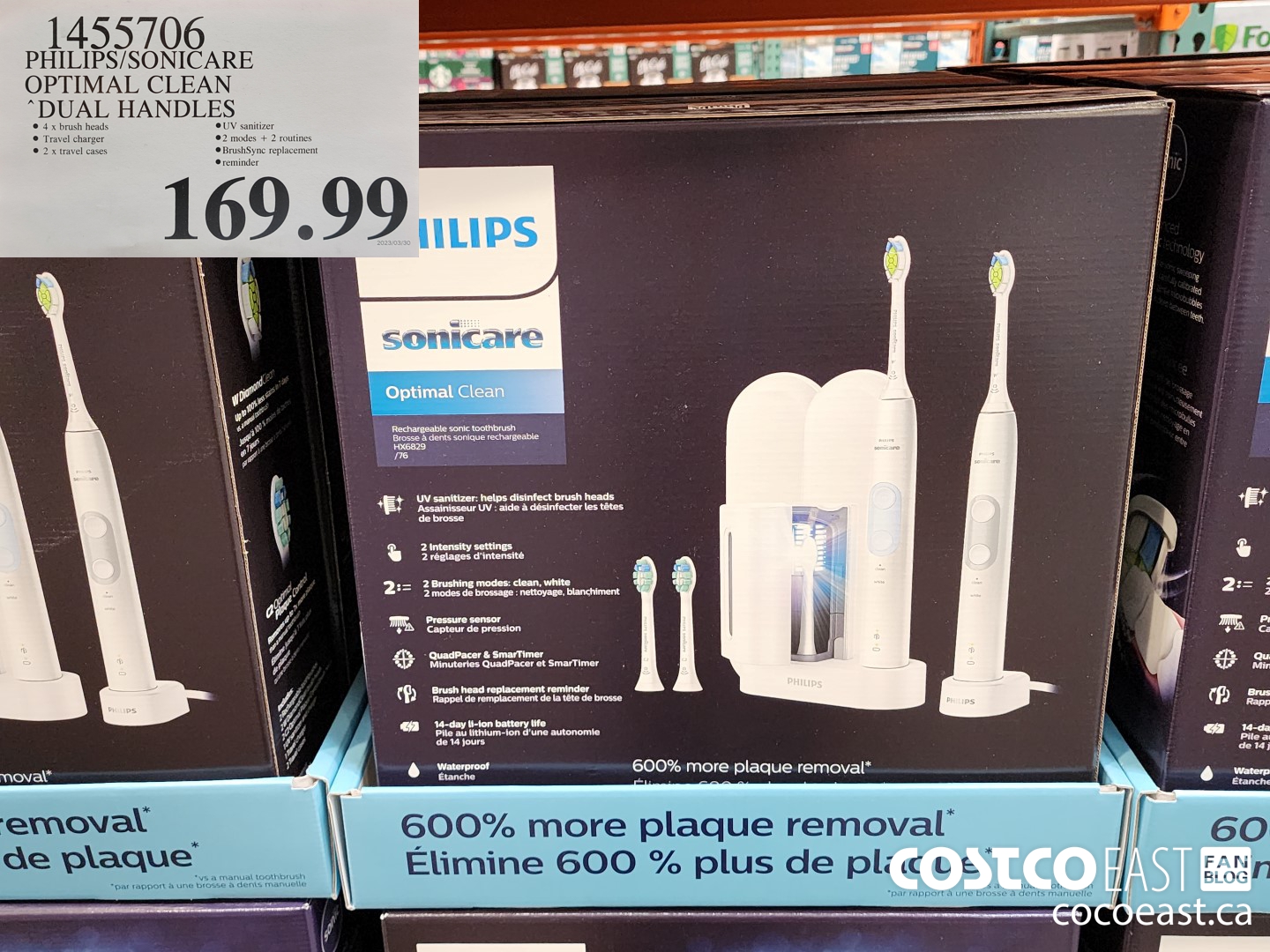 1455706 PHILIPS/SONICARE OPTIMAL CLEAN DUAL HANDLES $169.99