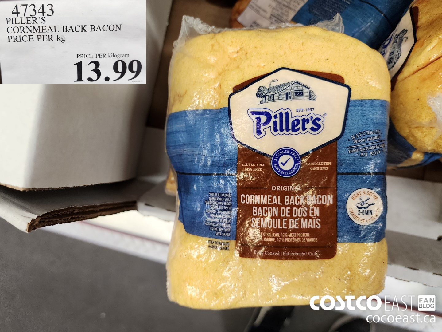 47343 PILLER'S CORNMEAL BACK BACON PRICE PER KG $13.99