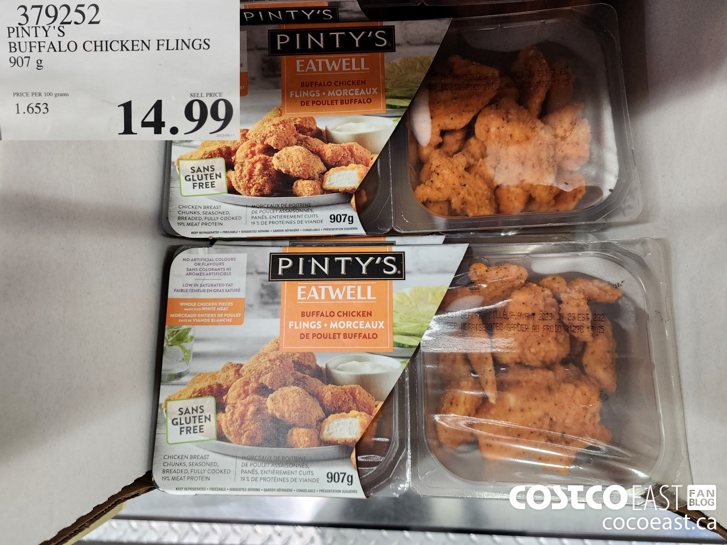 379252 PINTY'S BUFFALO CHICKEN FLINGS 907 g $14.99