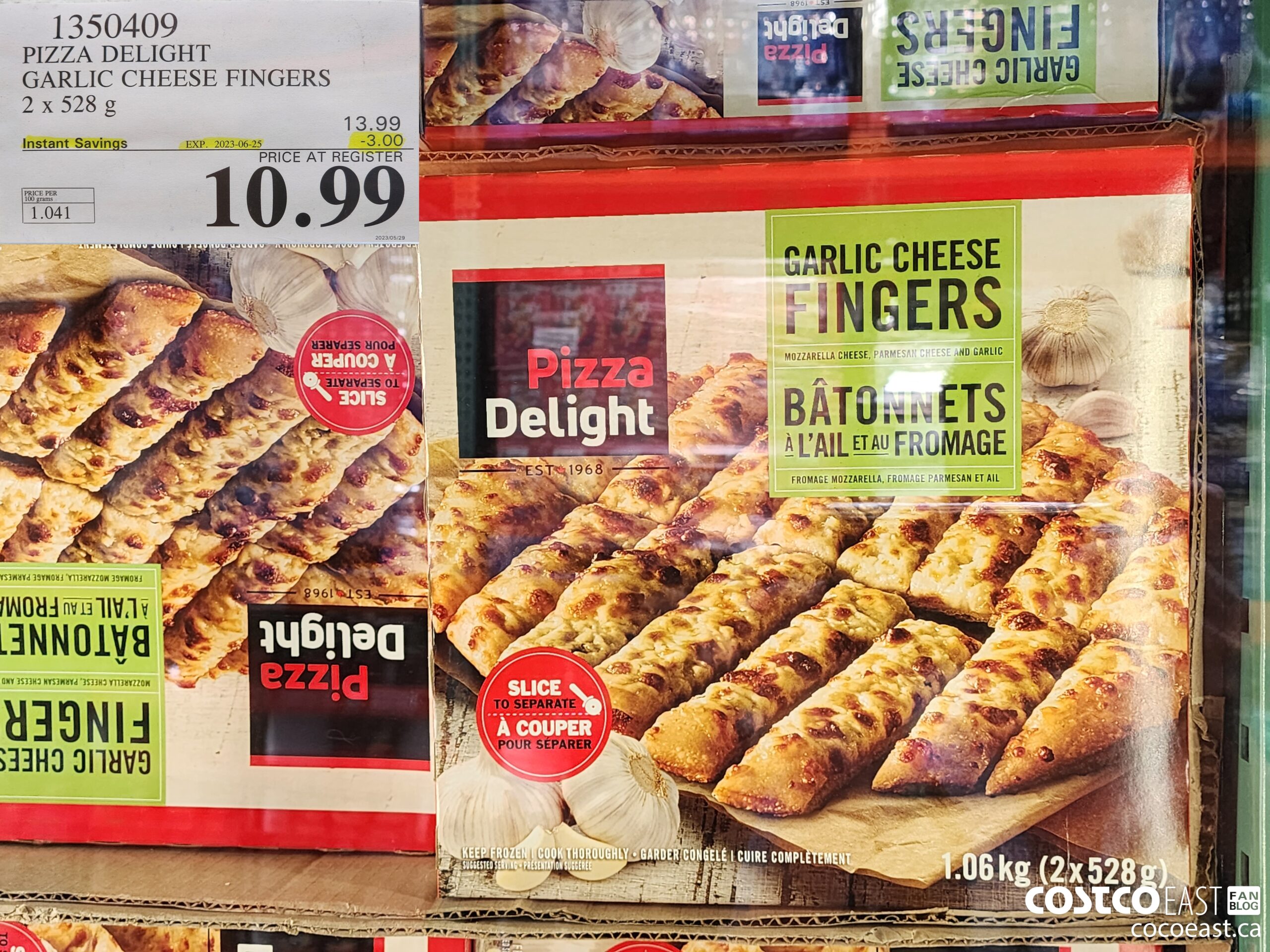 1350409 PIZZA DELIGHT GARLIC CHEESE FINGERS 2 x 528 g ($3.00 INSTANT SAVINGS EXPIRES ON 2023-06-25) $10.99