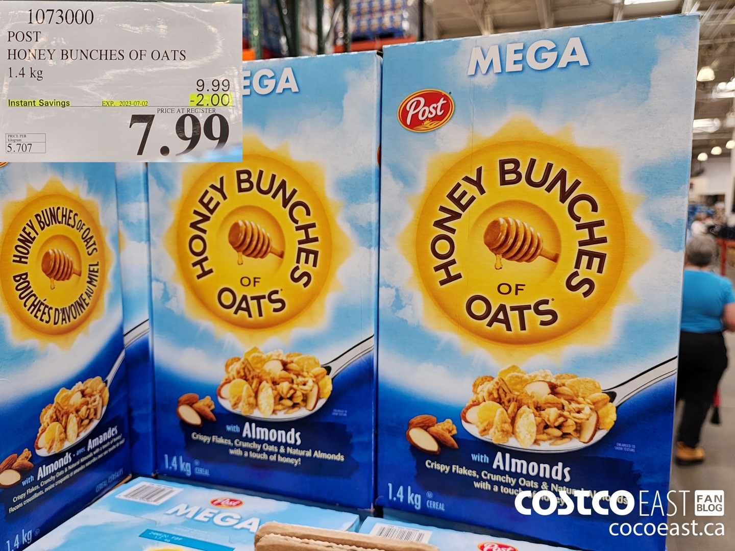 1073000 POST HONEY BUNCHES OF OATS 1.4 KG ($2.00 INSTANT SAVINGS EXPIRES ON 2023-07-02) $7.99