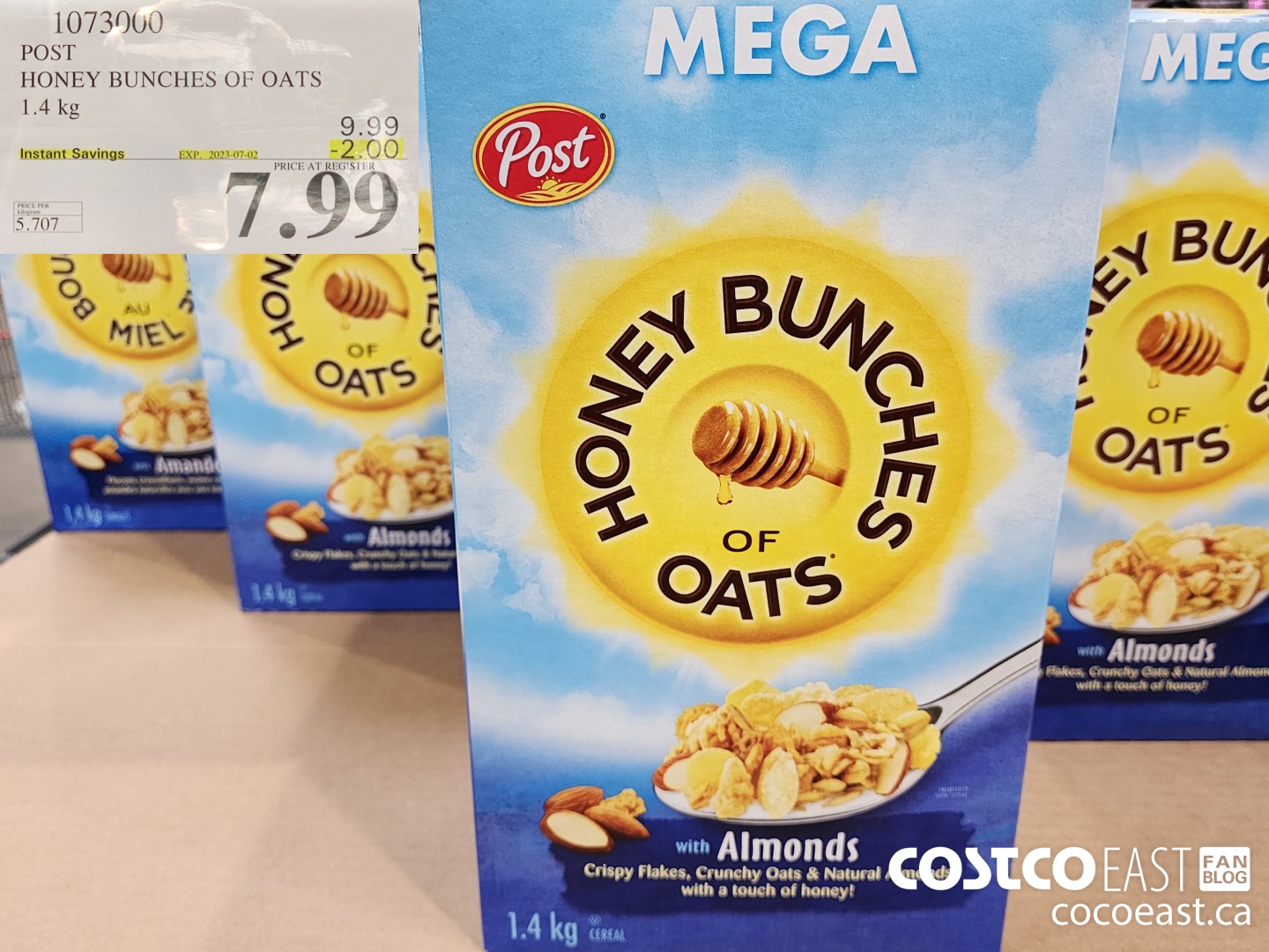 1073000 POST HONEY BUNCHES OF OATS 1.4 KG ($2.00 INSTANT SAVINGS EXPIRES ON 2023-07-02) $7.99