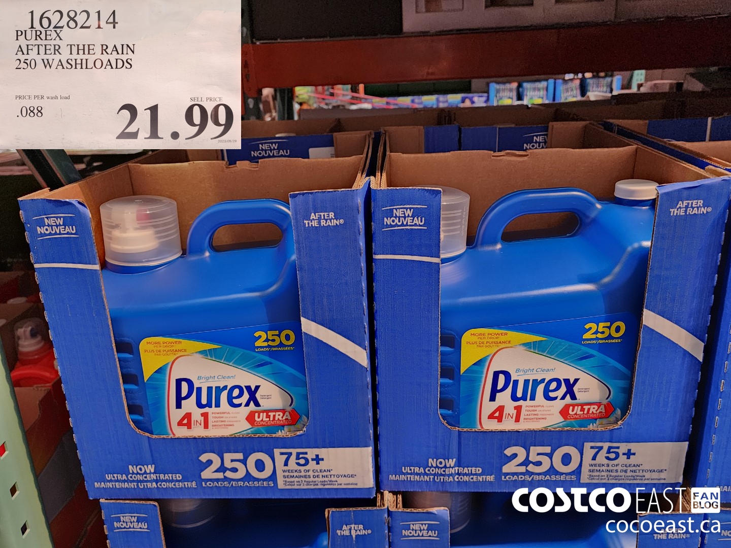 1628214 PUREX AFTER THE RAIN 250 wash loads $21.99