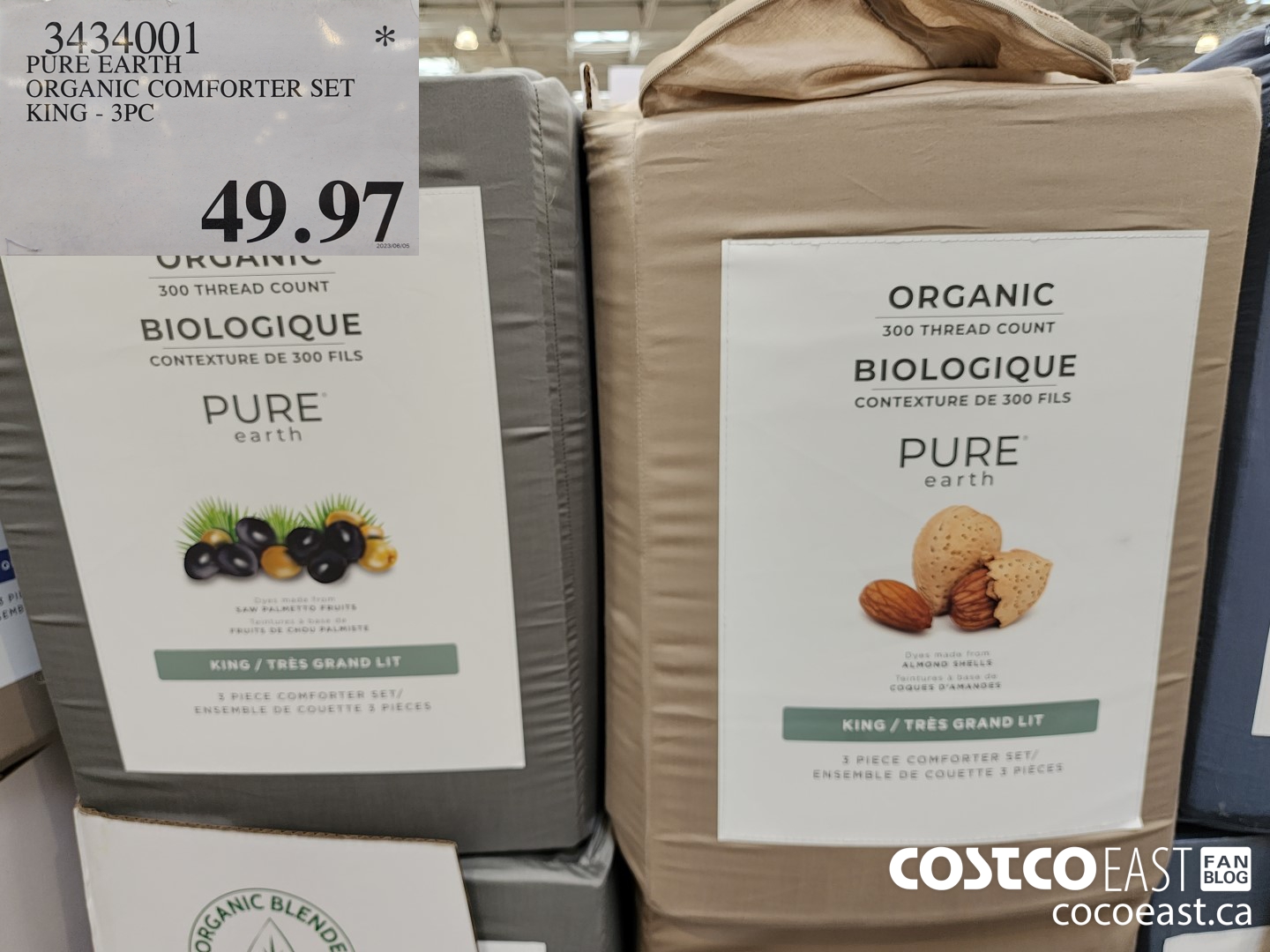 3434001 PURE EARTH ORGANIC COMFORTER SET KING - 3PC $49.97