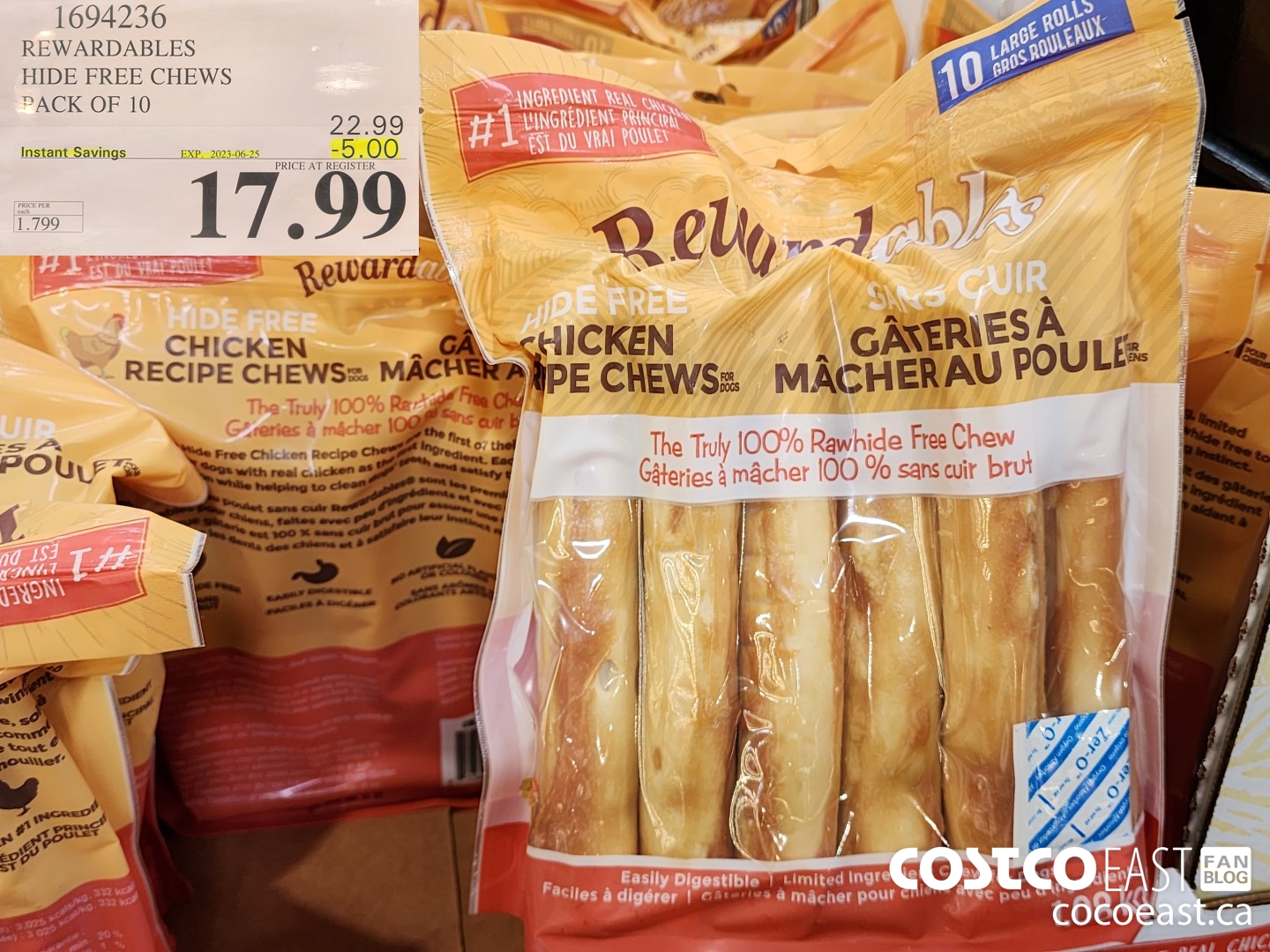 1694236 REWARDABLES HIDE FREE CHEWS PACK OF 10 ($5.00 INSTANT SAVINGS EXPIRES ON 2023-06-25) $17.99