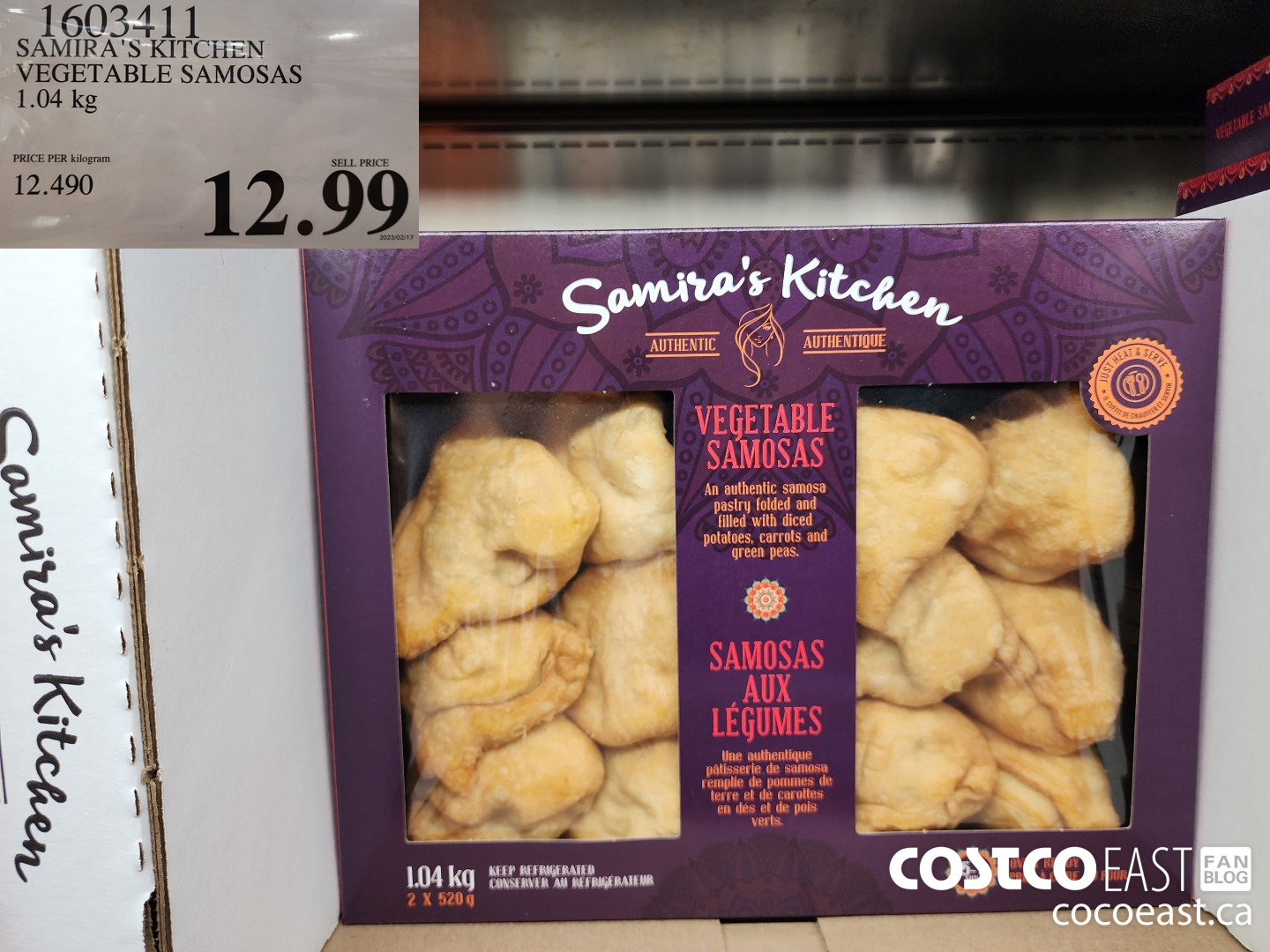 1603411 SAMIRA'S KITCHEN VEGETABLE SAMOSAS 1.04 KG $12.99
