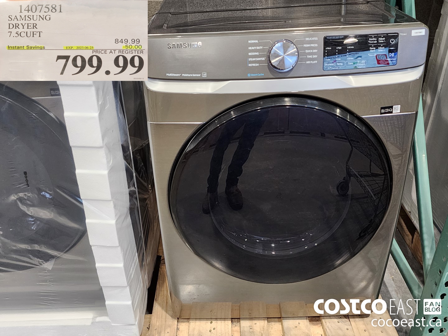 14075381 SAMSUNG DRYER 7.5 CUFT ($50.00 INSTANT SAVINGS EXPIRES ON 2023-06-25) $799.99