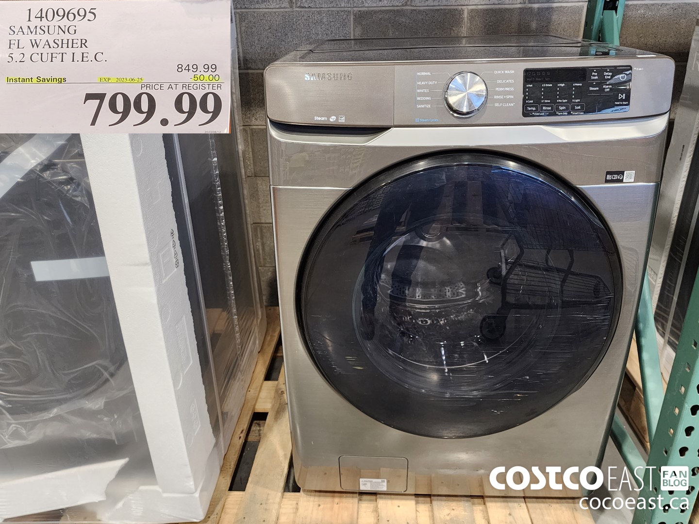 1409695 SAMSUNG FL WASHER 5.2 CUFT I.E.C. ($50.00 INSTANT SAVINGS EXPIRES ON 2023-06-25) $799.99