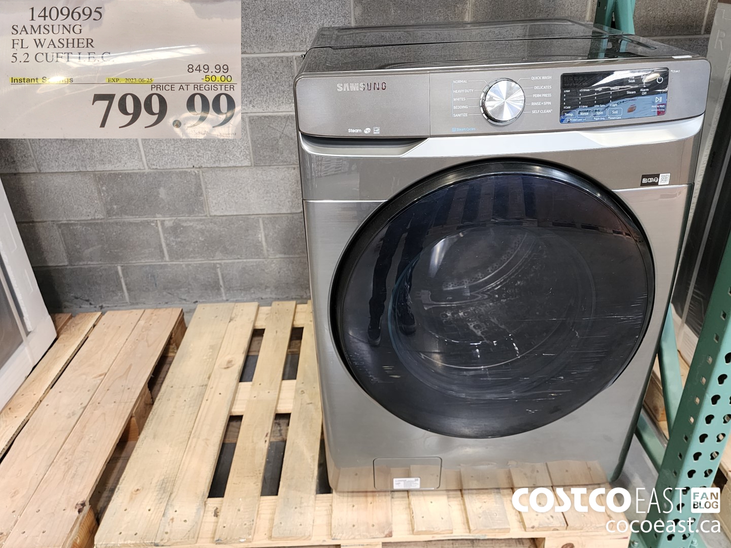 1409695 SAMSUNG FL WASHER 5.2 CUFT I.E.C. ($50.00 INSTANT SAVINGS EXPIRES ON 2023-06-25) $799.99