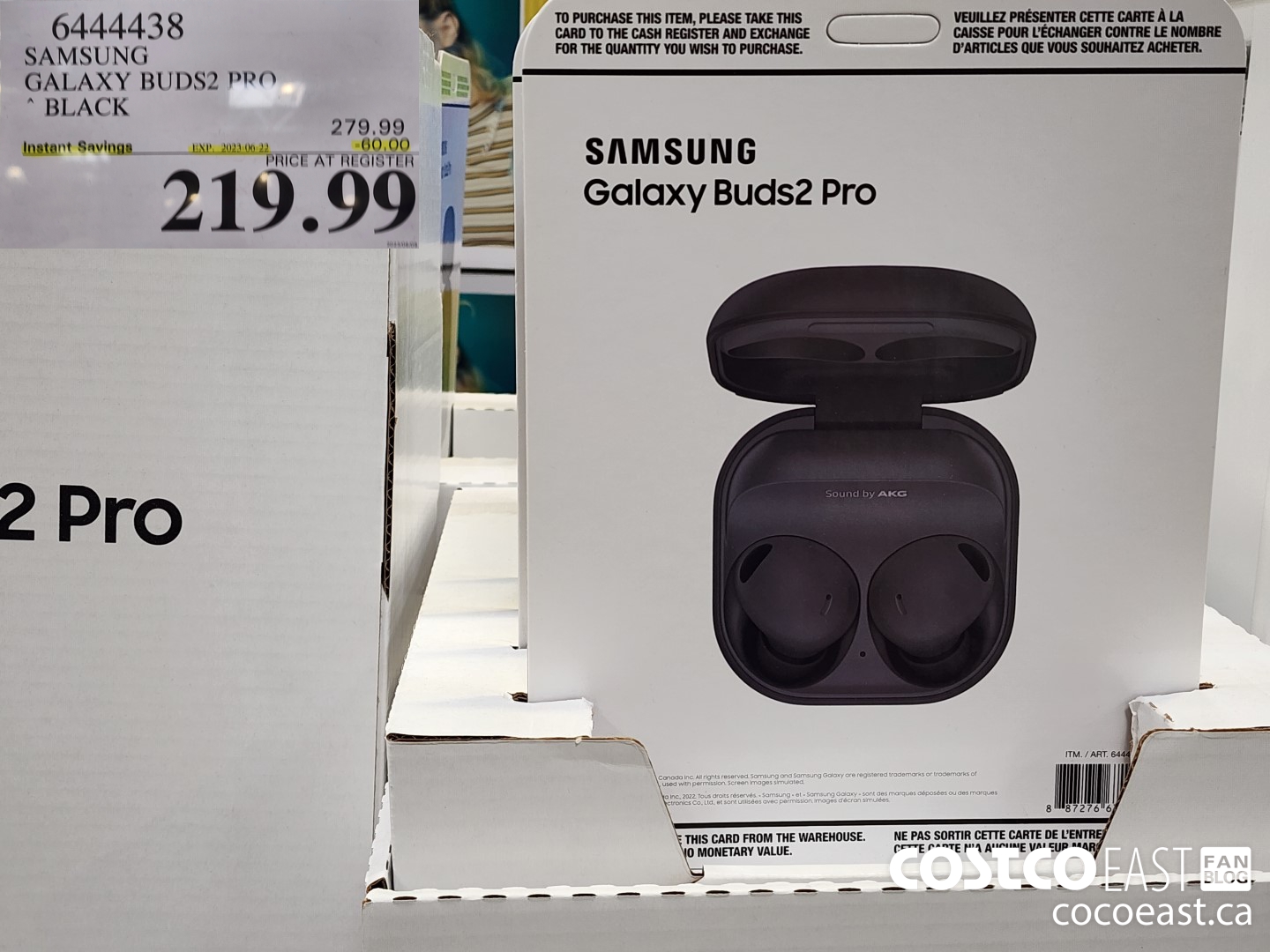 6444438 SAMSUNG GALAXY BUDS 2 PRO BLACK ($60.00 INSTANT SAVINGS EXPIRES ON 2023-06-22) $219.99