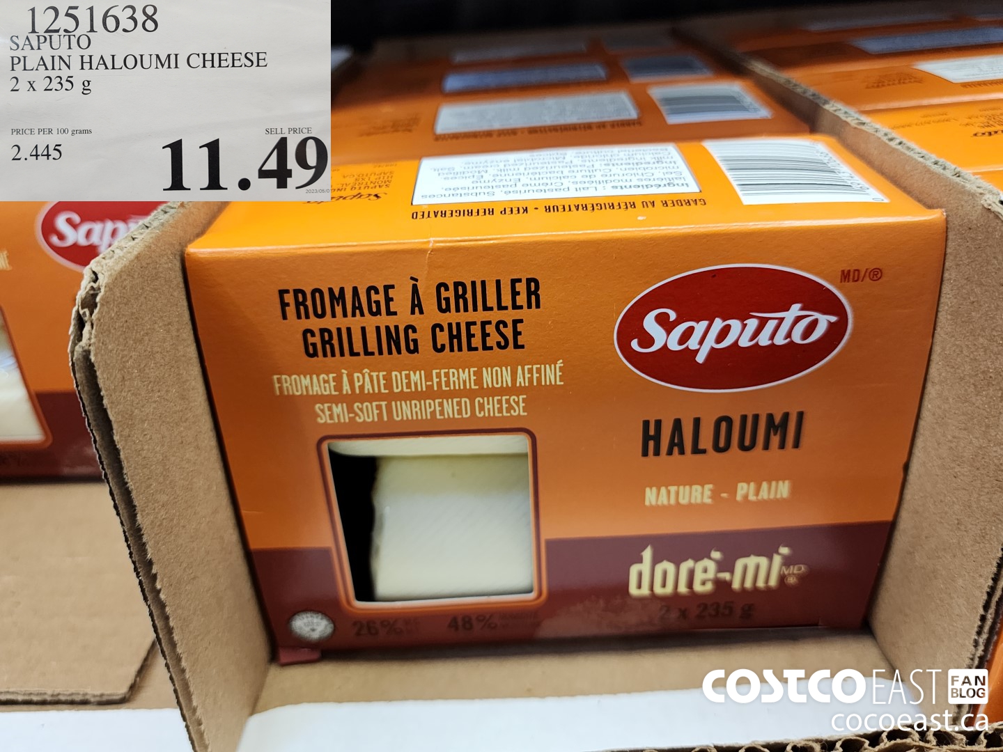 1251638 SAPUTO PLAIN HALOUMI CHEESE 2 X 235 G $11.49