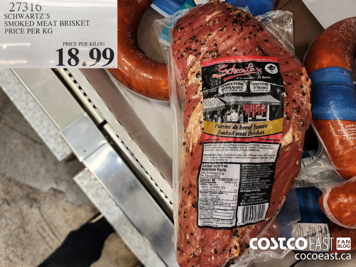 27316 SCHWARTS'S SMOKED MEAT BRISKET PRICE PER KG $18.99