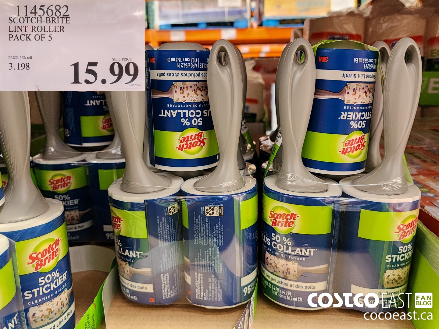 1145682 SCOTCH-BRITE LINT ROLLER PACK OF 5 $15.99