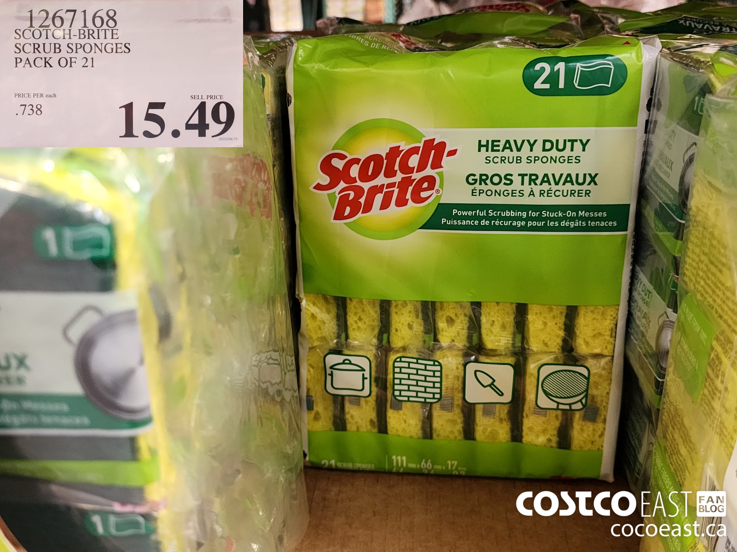 1267168 SCOTCHBRITE SCRUB SPONGES PACK OF 21 $15.49