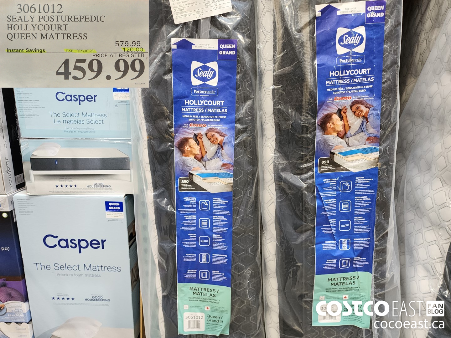 3061012 SEALY POSTUREPEDIC HOLLYCOURT QUEEN MATTRESS ($120.00 INSTANT SAVINGS EXPIRES ON 2023-07-23) $459.99