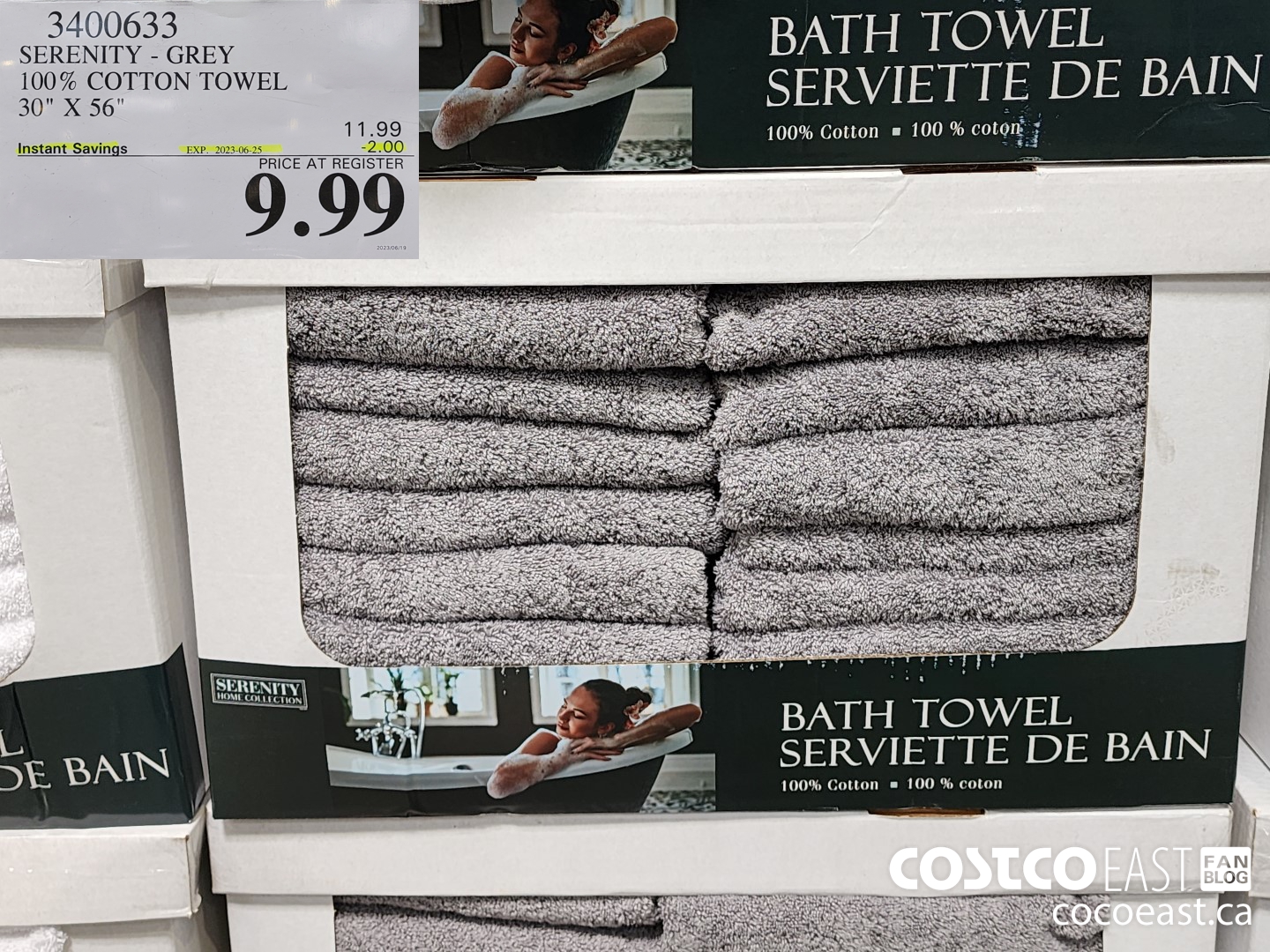 3400633 SERENITY - GREY 100% COTTON TOWEL 30