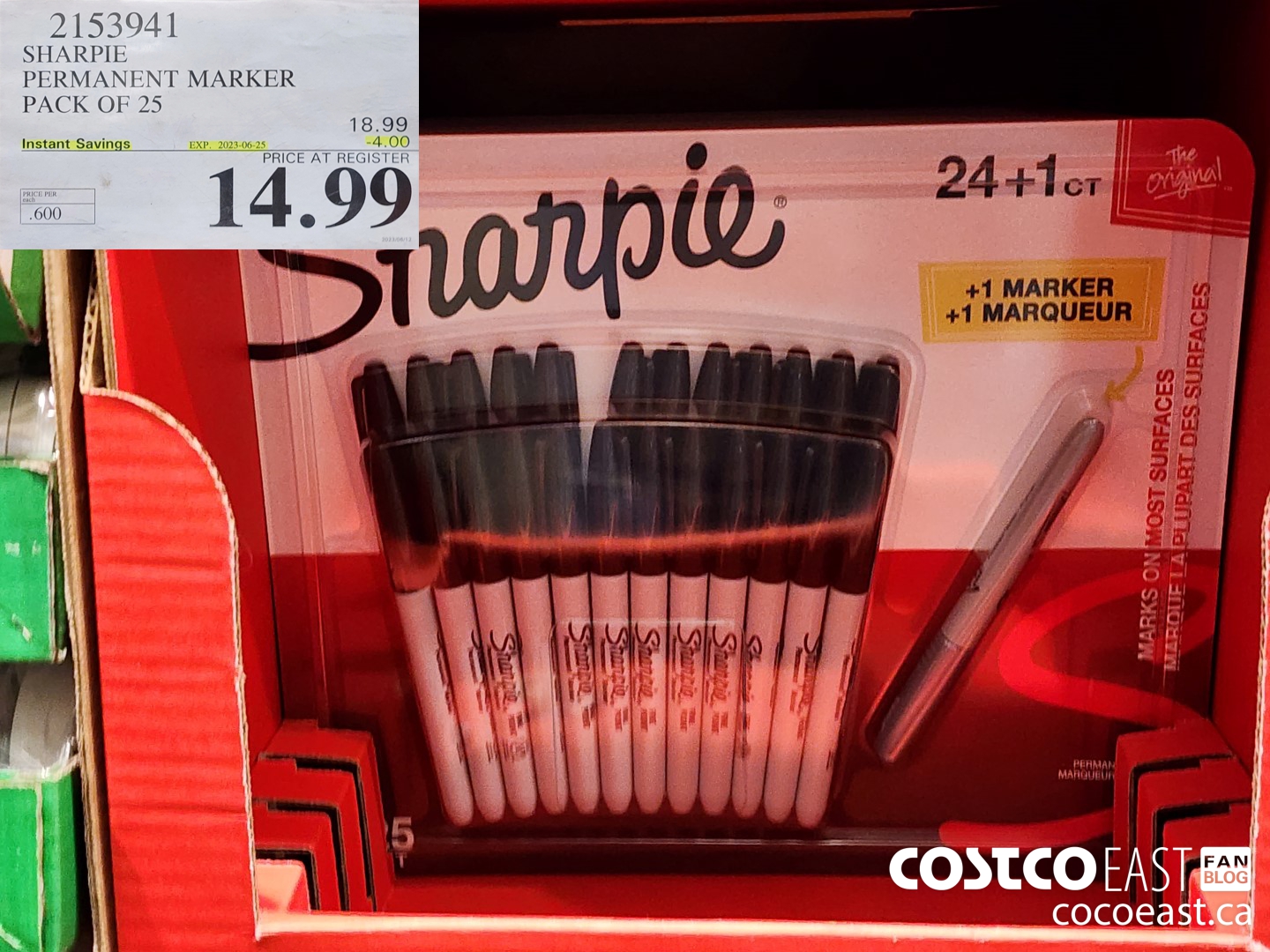 2153941 SHARPIE FINE POINT BLACK PACK OF 25 MARKERS ($4.00 INSTANT SAVINGS EXPIRES ON 2023-06-25) $14.99