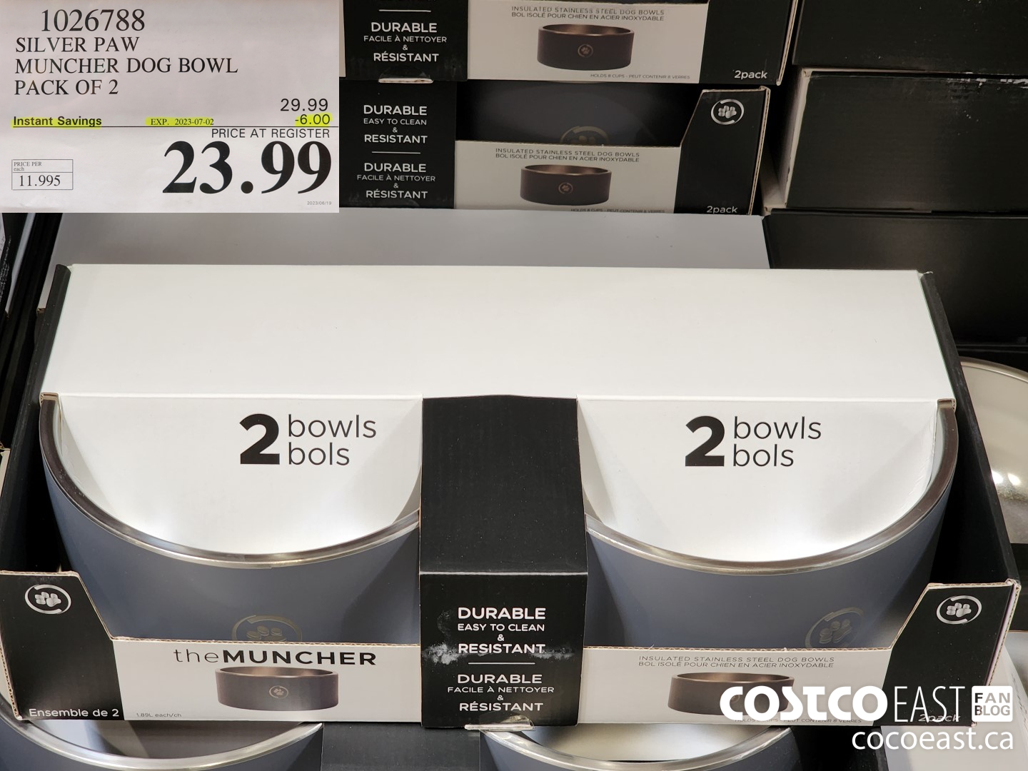 1026788 SILVER PAW MUNCHER DOG BOWL PACK OF 2 ($6.00 INSTANT SAVINGS EXPIRES ON 2023-07-02) $23.99