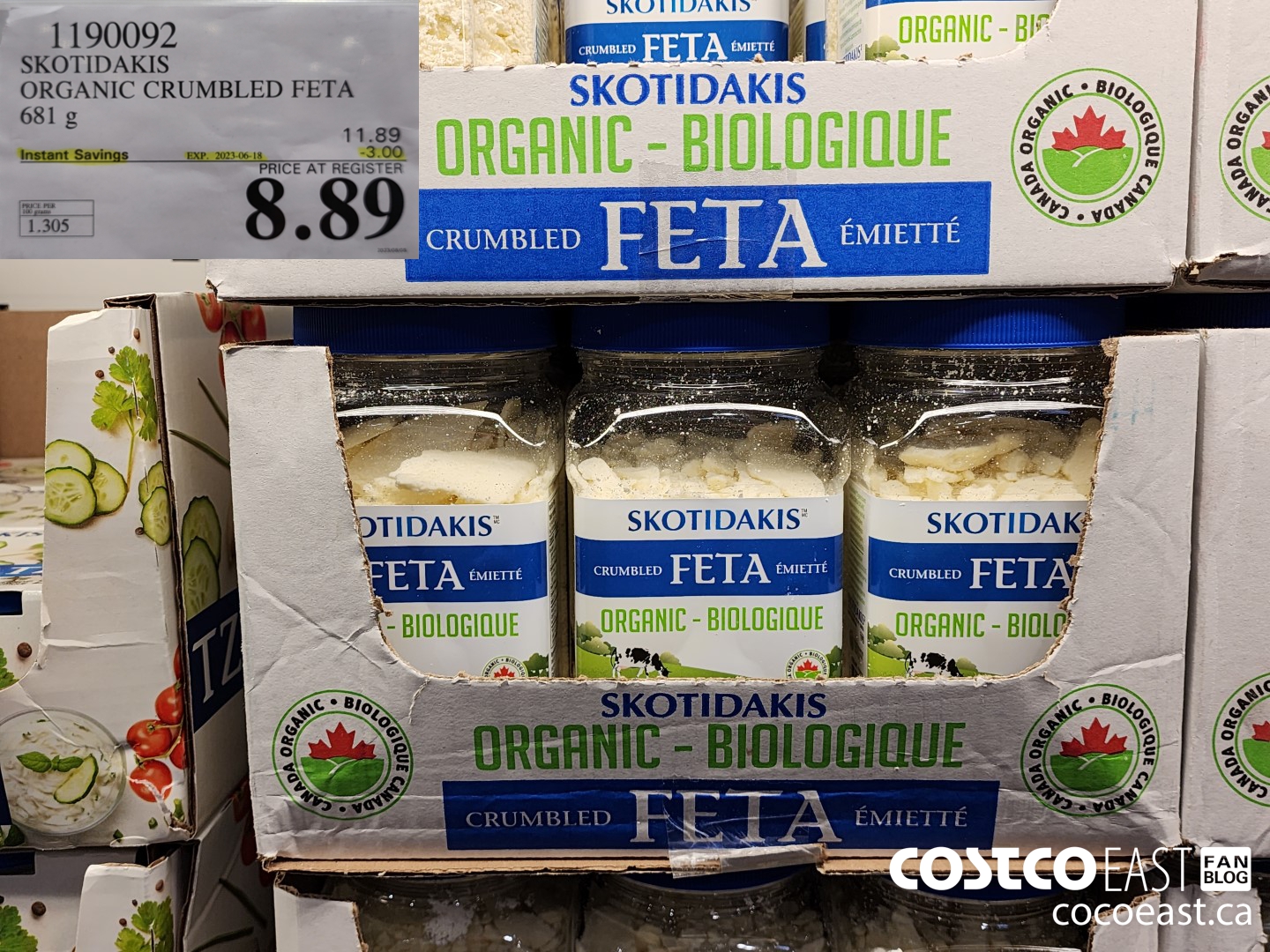 1190092 SKOTIDAKIS ORGANIC CRUMBLED FETA 681 G ($3.00 INSTANT SAVINGS EXPIRES ON 2023-06-18) $8.89