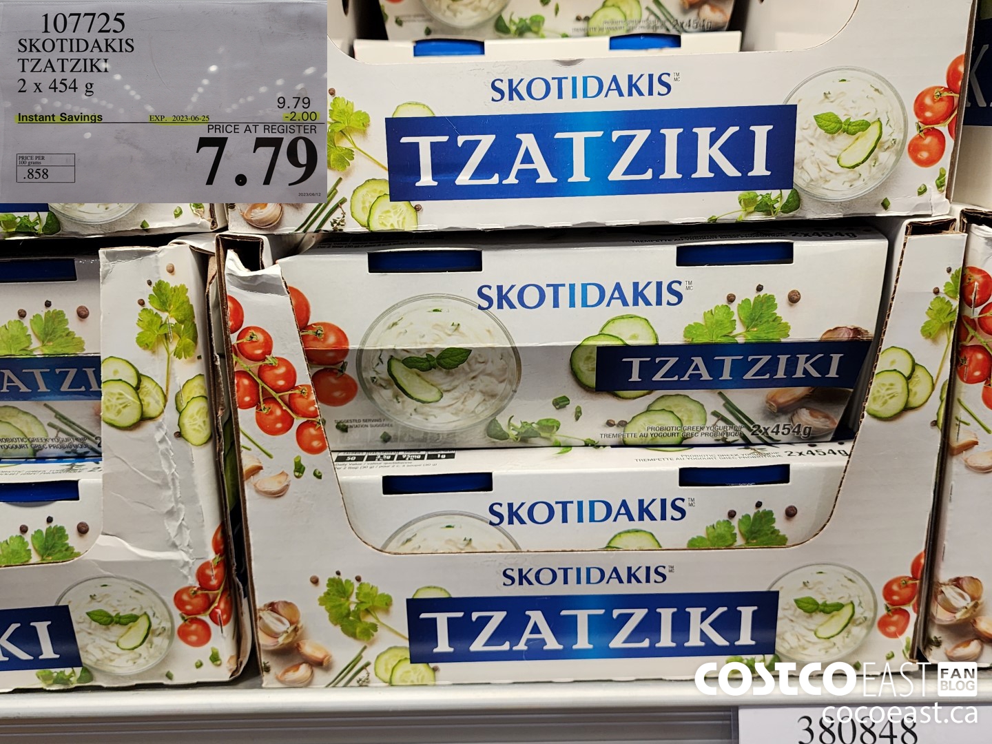 107725 SKOTIDAKIS TZATZIKI 2 X 454 G ($2.00 INSTANT SAVINGS EXPIRES ON 2023-06-25) $7.79