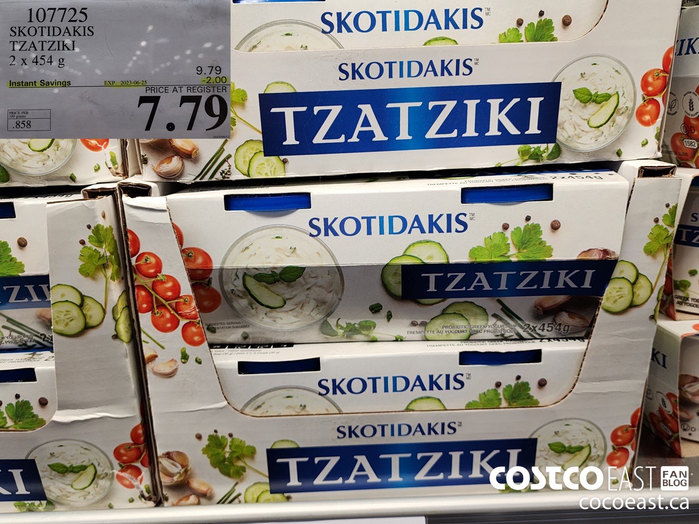 107725 SKOTIDAKIS TZATZIKI 2 X 454 G ($2.00 INSTANT SAVINGS EXPIRES ON 2023-06-25) $7.79
