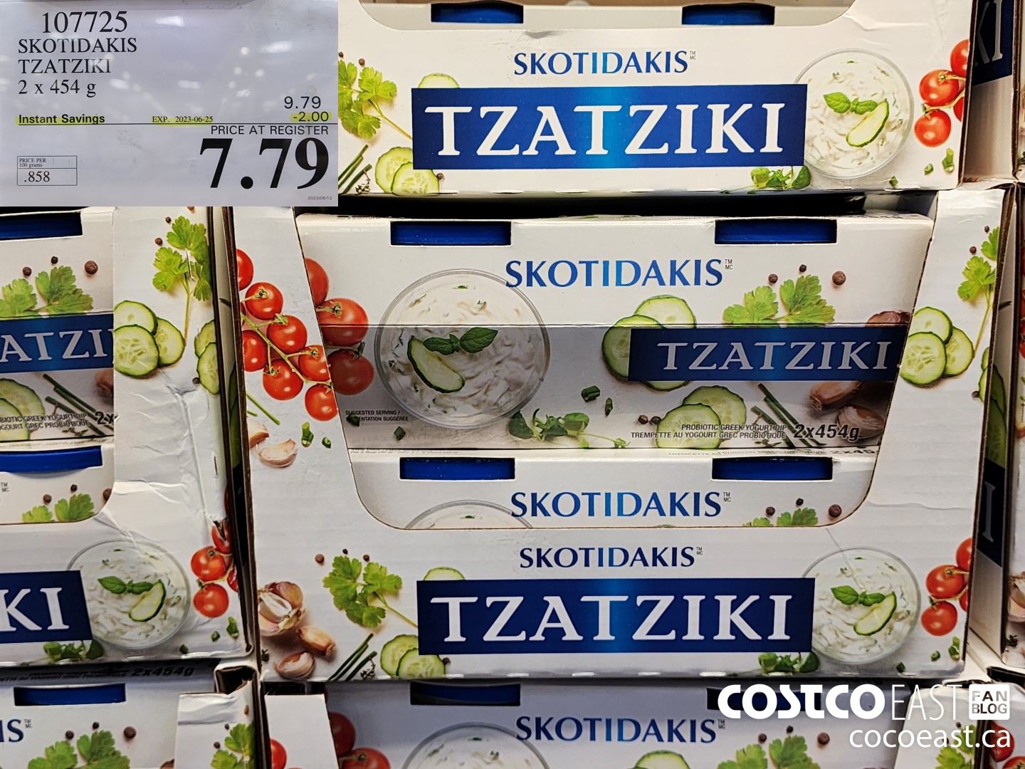 107725 SKOTIDAKIS TZATZIKI 2 X 454 G ($2.00 INSTANT SAVINGS EXPIRES ON 2023-06-25) $7.79