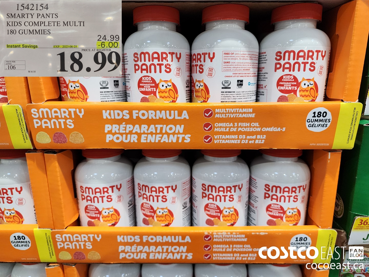 1542154 SMARTY PANTS KIDS COMPLETE MULTI 180 GUMMIES ($6.00 INSTANT SAVINGS EXPIRES ON 2023-06-25) $18.99