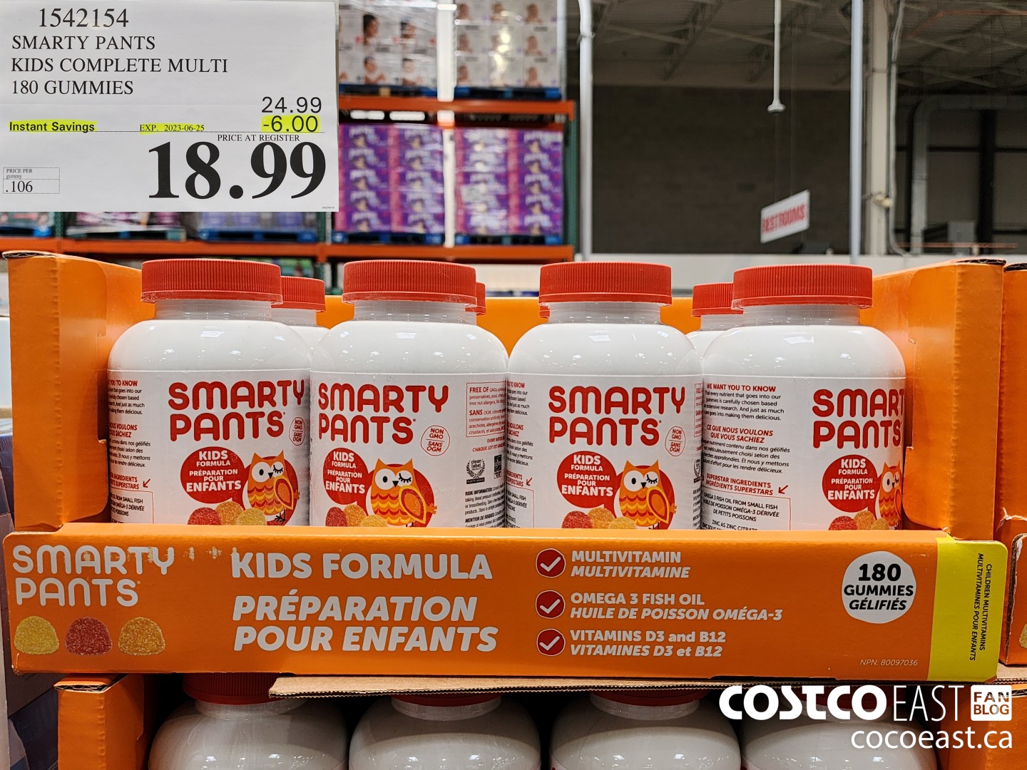 1542154 SMARTY PANTS KIDS COMPLETE MULTI 180 GUMMIES ($6.00 INSTANT SAVINGS EXPIRES ON 2023-06-25) $18.99