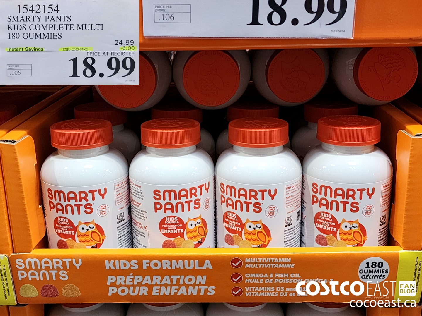 1542154 SMARTY PANTS KIDS COMPLETE MULTI 180 GUMMIES ($6.00 INSTANT SAVINGS EXPIRES ON 2023-07-02) $18.99