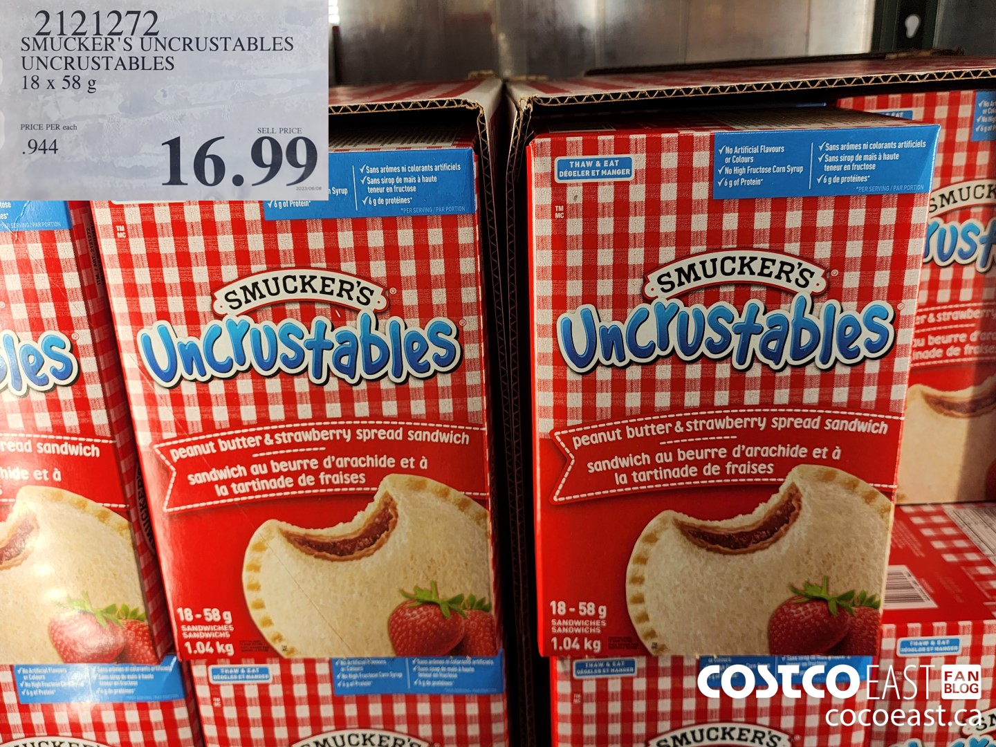 2121272 SMUCKER'S UNCRUSTABLES UNCRUSTABLES 18 x 58 g $16.99