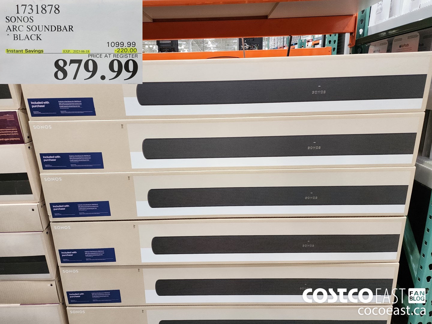 1731878 SONOS ARC SOUNDBAR ~ BLACK ($220.00 INSTANT SAVINGS EXPIRES ON 2023-06-18) $879.99