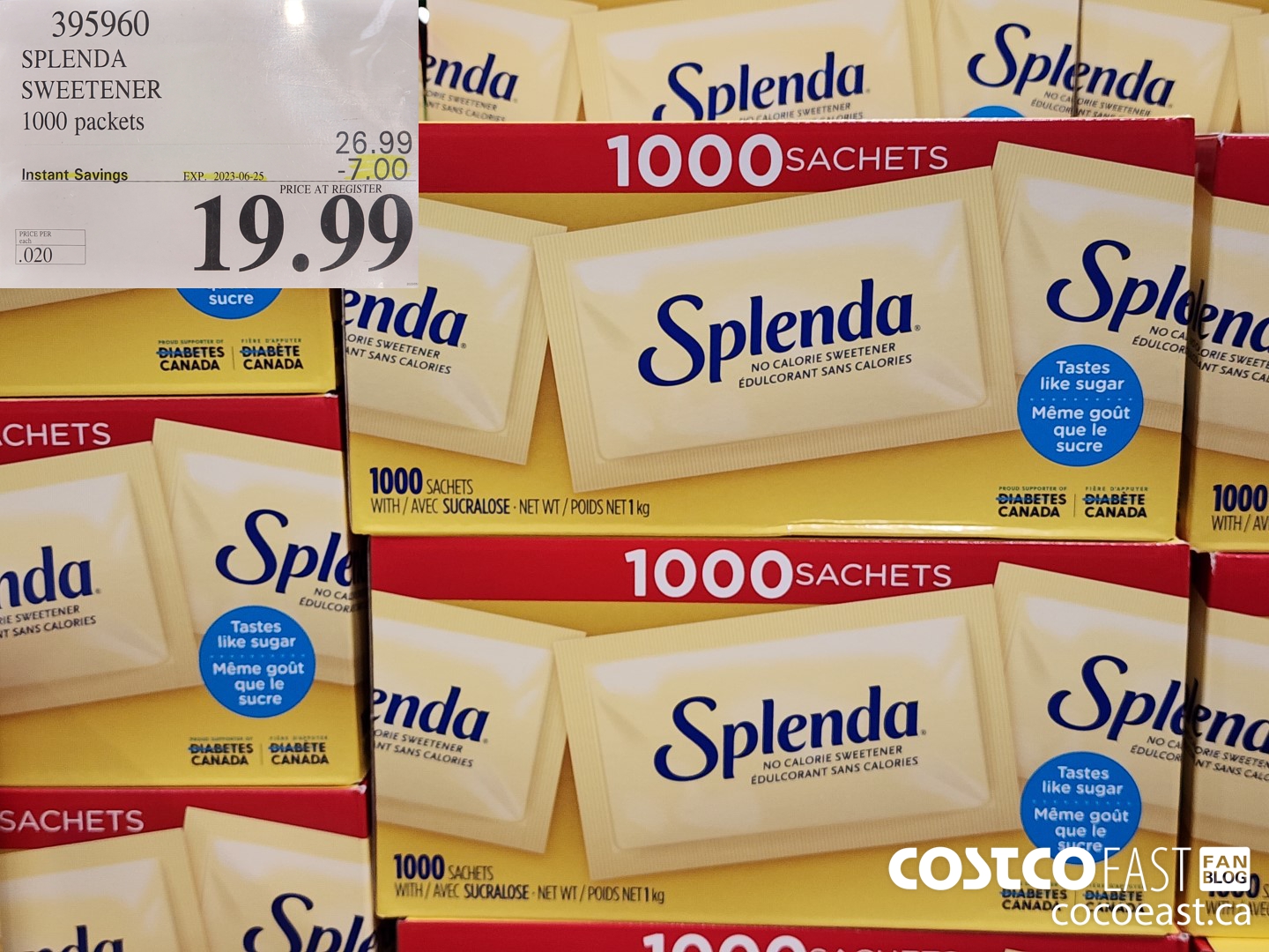 395960 SPLENDA SWEETENER 1000 PACKETS ($7.00 INSTANT SAVINGS EXPIRES ON 2023-06-25) $19.99