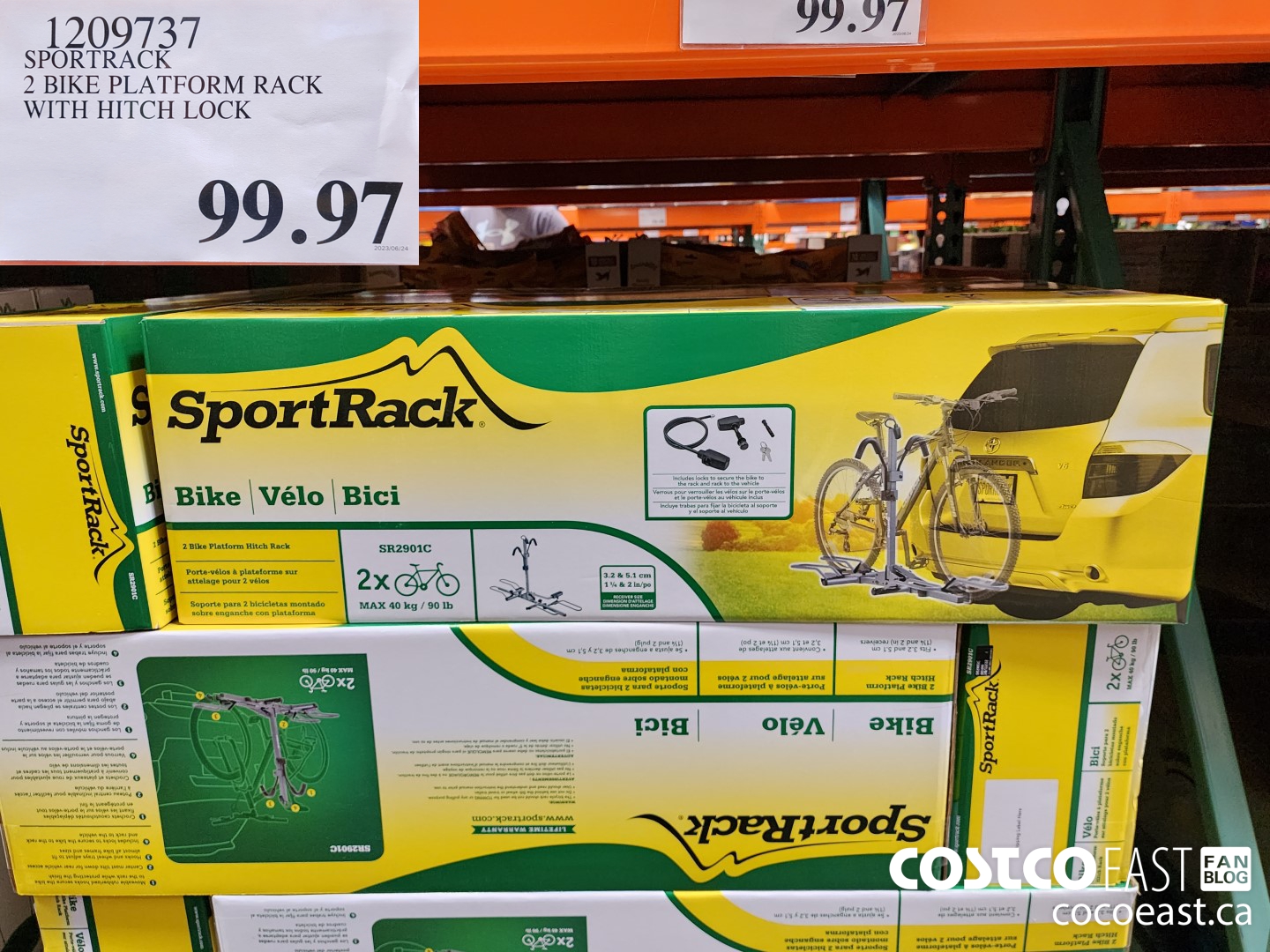 1209737 SPORTRACK 2 BIKE PLATFORM RACK WITH HITCH LOCK $99.97