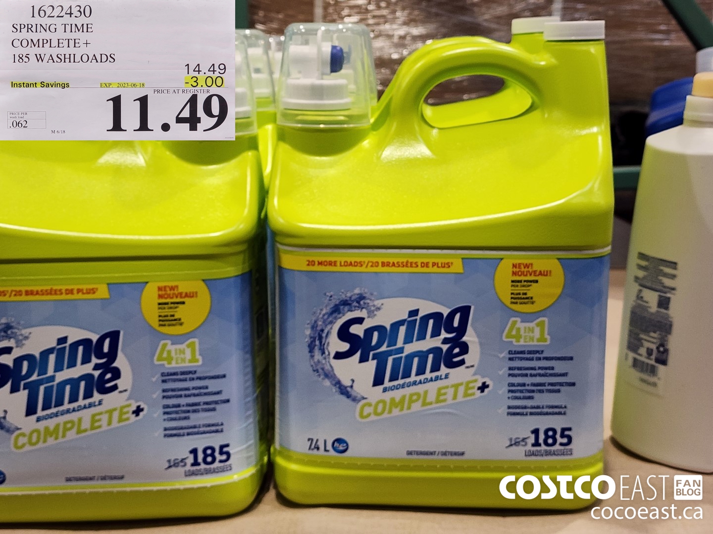 1622430 SPRINGTIME COMPLETE+ 185 wash loads ($3.00 INSTANT SAVINGS EXPIRES ON 2023-06-18) $11.49